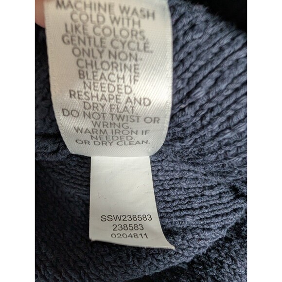 J Jill Short Sleeve Sweater Womens Navy Blouse Top Size XL Tall 100% Cotton - Picture 10 of 12